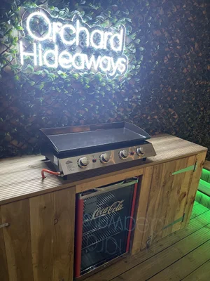 Hot plate cooking at Orchard Hideaway, self-catering spa experience