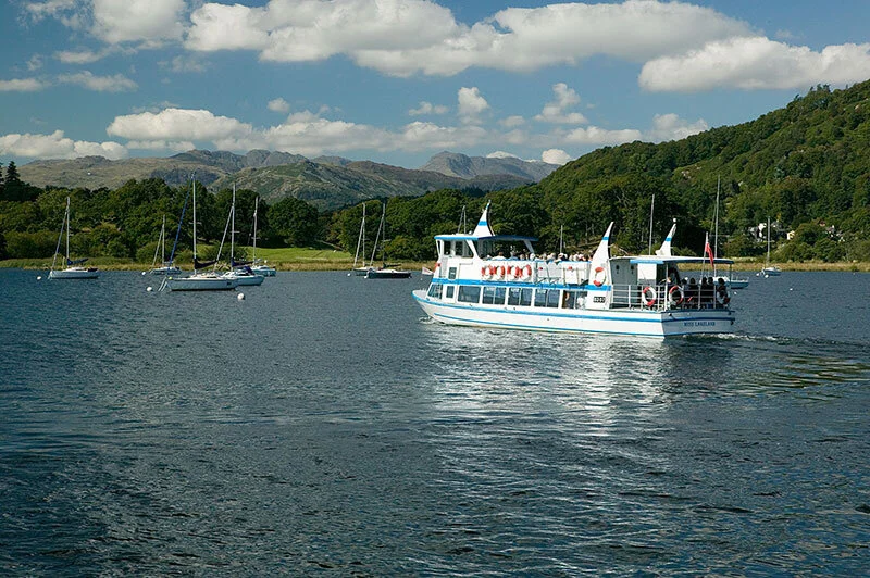 Windermere Lake Cruises boat on England's largest lake, day trip from Penrith