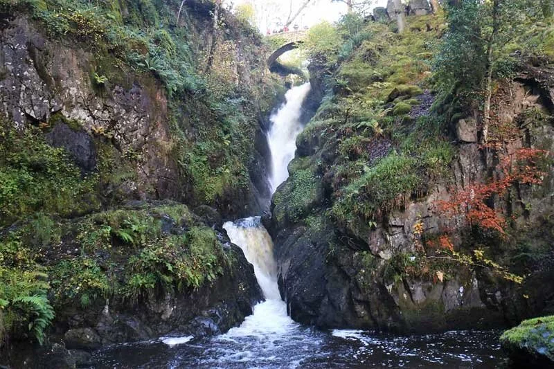 Aira Force waterfall in the Lake District, popular walking destination near Penrith