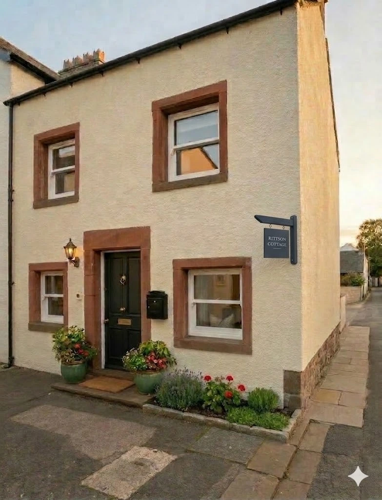 Rittson Cottage exterior view by the River Eamont, Eamont Bridge