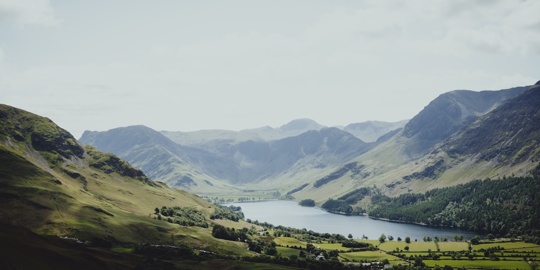 View of Rannerdale Knotts fell in the Lake District, a popular walking destination near Ullswater